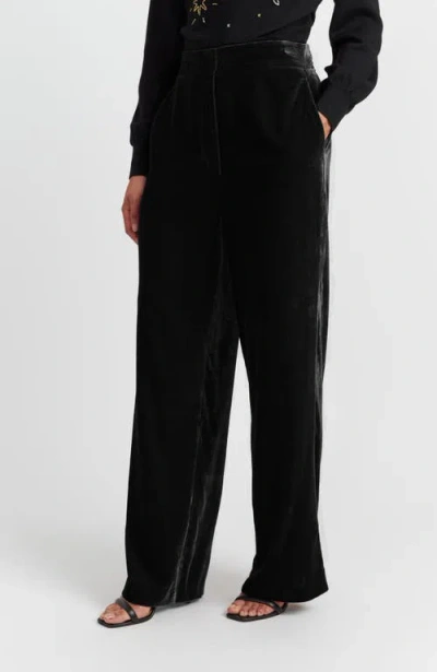 Chinti & Parker Laura Whitmore Velvet Trousers In Black