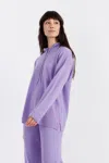 Chinti & Parker Wool Cashmere Blend Relaxed Hoodie Sweater In Purple