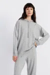 Chinti & Parker Wool Cashmere Blend Relaxed Hoodie Sweater In Gray