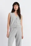 Chinti & Parker Wool And Cashmere Blend Knit V Neck Waistcoat In Gray