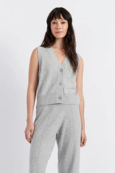 CHINTI & PARKER LIGHT-GREY WOOL-CASHMERE WAISTCOAT