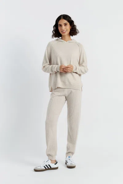 Chinti & Parker Light-oatmeal Wool-cashmere Boxy Hoodie In Gray