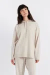 Chinti & Parker Wool Cashmere Blend Relaxed Hoodie Sweater In Neutral