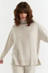 Chinti & Parker Light-oatmeal Wool-cashmere Rollneck Sweater In Gray