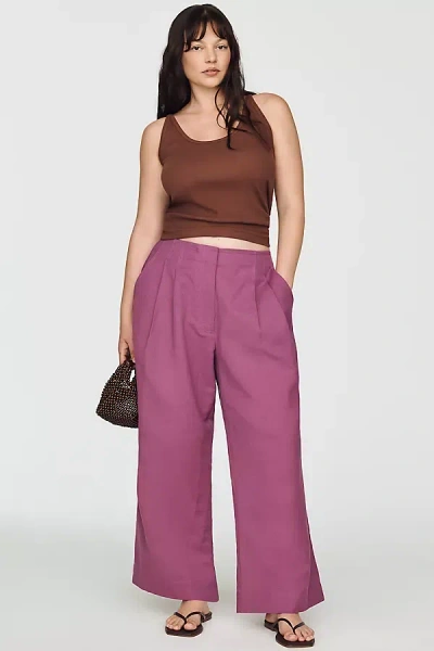 Chinti & Parker Linen Cotton Wide-leg Pants In Pink