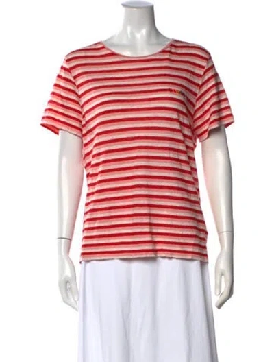 Pre-owned Chinti & Parker Linen Striped T-shirt In Red