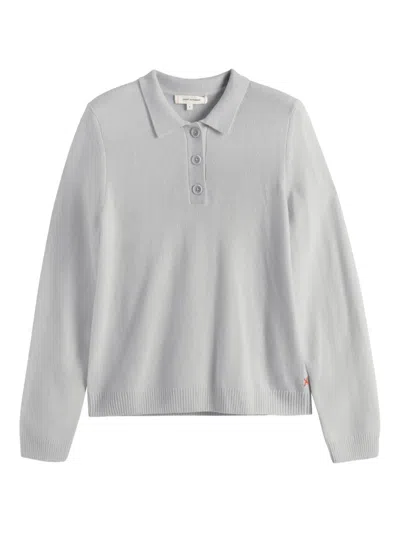 Chinti & Parker Langärmeliges Poloshirt In Gray