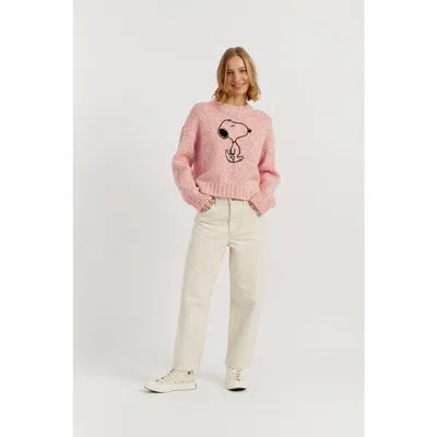 Chinti & Parker Merino Snoopy Marl Sweater In Pink