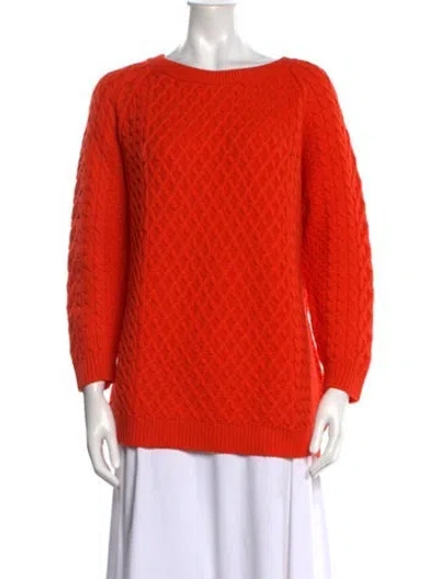 Pre-owned Chinti & Parker Merino Wool Patterned Sweater In Orange