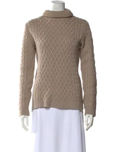 Pre-owned Chinti & Parker Merino Wool Turtleneck Sweater In Neutral