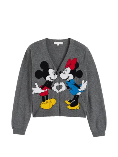 Chinti & Parker Mickey Heart's Minnie Cardigan In Gray