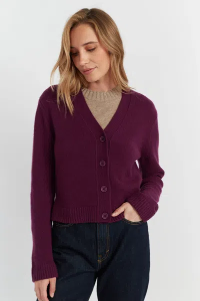 Chinti & Parker Mulberry Pure Cashmere Cardigan In Purple
