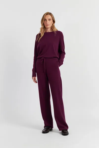 Chinti & Parker Mulberry Pure Cashmere Wide-leg Pants In Purple