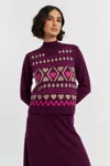Chinti & Parker Mulberry Wool-cashmere Hearts And Diamonds Tank In Purple