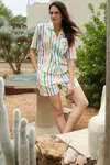 Chinti & Parker Multi Linen-cotton Snoopy Stripe Shirt In Multi