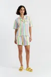 Chinti & Parker Multi Linen-cotton Snoopy Stripe Shorts In Multi