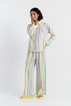 Chinti & Parker Linen-cotton Snoopy Stripe Trousers In Multi