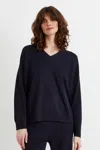 Chinti & Parker Navy Cashmere V-neck Sweater