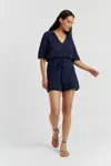 Chinti & Parker Navy Cotton Crochet Shorts In Blue