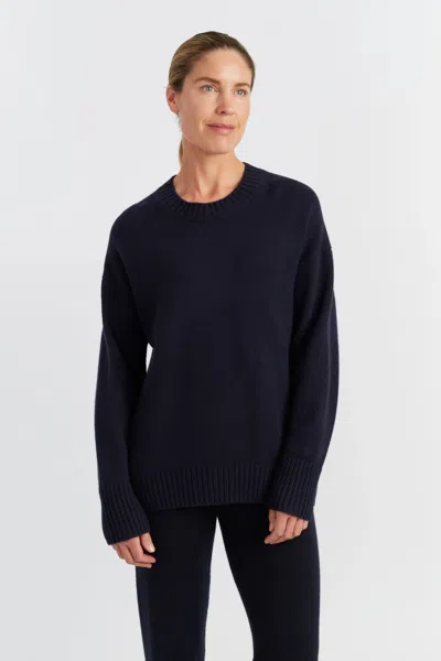 Chinti & Parker Navy Pure Cashmere Crew Neck Sweater In Blue
