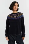 Chinti & Parker Navy Wool-cashmere Star Yoke Sweater In Blue