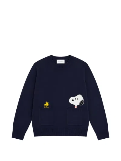 Chinti & Parker 피너츠 인타르시아 포켓 디테일 스웨터 In Blue