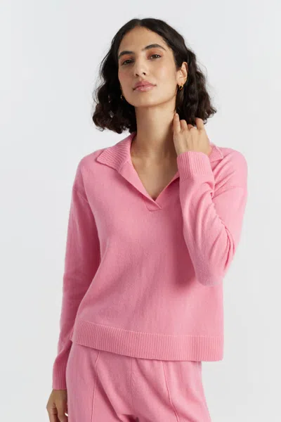 Chinti & Parker Pink Wool-cashmere Collared Sweater