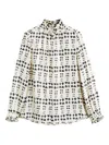 Chinti & Parker Playing-card Print Blouse In White