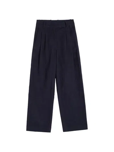 Chinti & Parker Pleated Corduroy Trousers In Blue