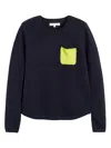 Chinti & Parker Pocket-detail Long-sleeves Sweater In Blue