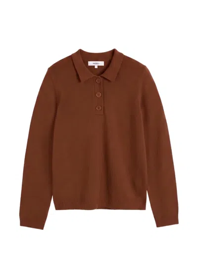 Chinti & Parker Polo-collar Sweater In 브라운