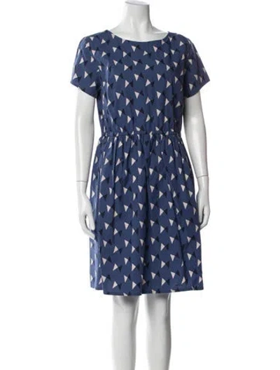 Pre-owned Chinti & Parker Printed Knee-length Dress In Black/blue/white