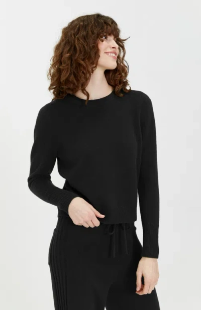 Chinti & Parker Pure Cashmere Cropped Sweater In Black