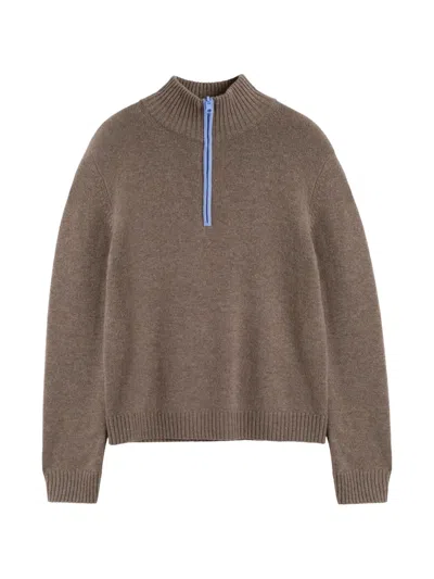 Chinti & Parker Quarter-zip Sweater In Brown