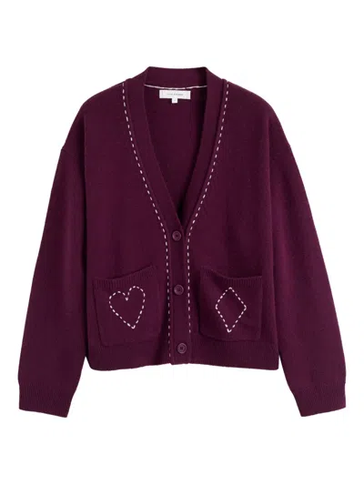 Chinti & Parker Queen Of Hearts Cardigan In Purple