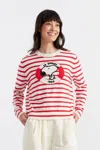 Chinti & Parker Red Cotton Snoopy Nautical Sweater In White