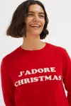Chinti & Parker Red Wool-cashmere J'adore Christmas Sweater In Red