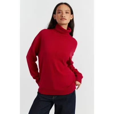 Chinti & Parker Relaxed Roll Neck Wool & Cashmere Sweater In Red