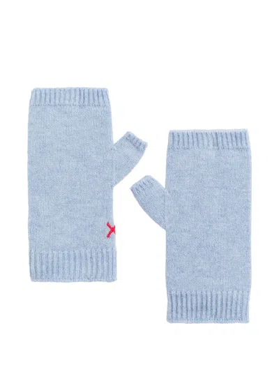 Chinti & Parker Ribbed Fingerless Gloves In Blue