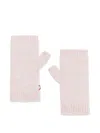 Chinti & Parker Ribbed Fingerless Gloves In Pink