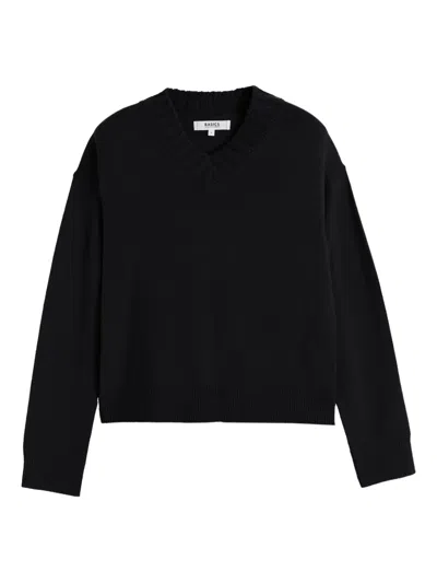 Chinti & Parker Ribbed V-neck Sweater In Black