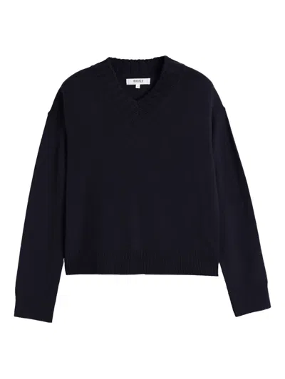 Chinti & Parker Ribbed V-neck Sweater In Blue