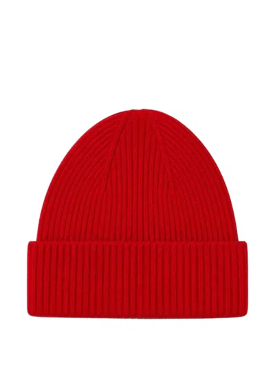 Chinti & Parker Ribbed-knit Beanie Hat In Red