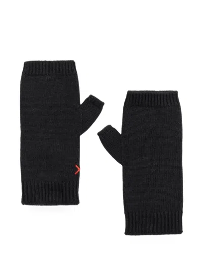 Chinti & Parker Ribbed-knit Fingerless Gloves In Black