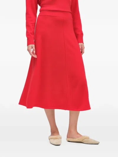 Chinti & Parker Ribbed-knit Midi Skirt In Red