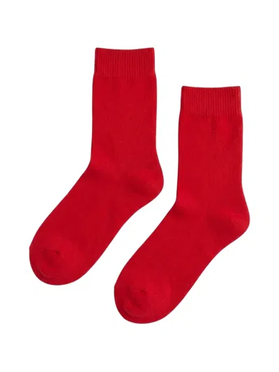 Chinti & Parker Ribbed-knit Socks In Red