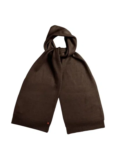 Chinti & Parker Ribbed-trim Knitted Scarf In Brown