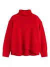 Chinti & Parker Pure Cashmere Relaxed Rollneck Sweater In Red