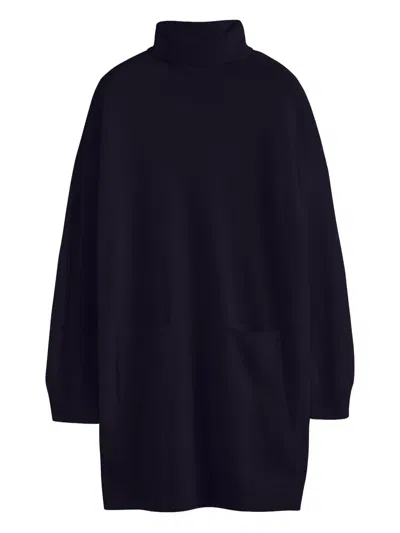 Chinti & Parker Roll-neck Patch-pocket Dress In Blue