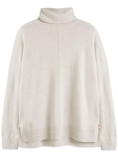 Chinti & Parker Roll-neck Side-slit Jumper In Neutrals